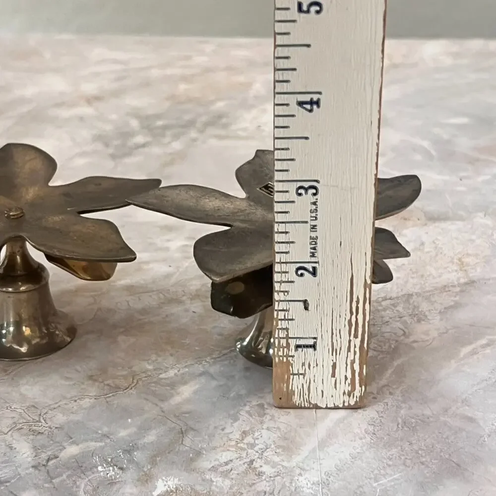 Pair of Vintage Lotus Flower Candlestick Holders Mid Century Modern Decor